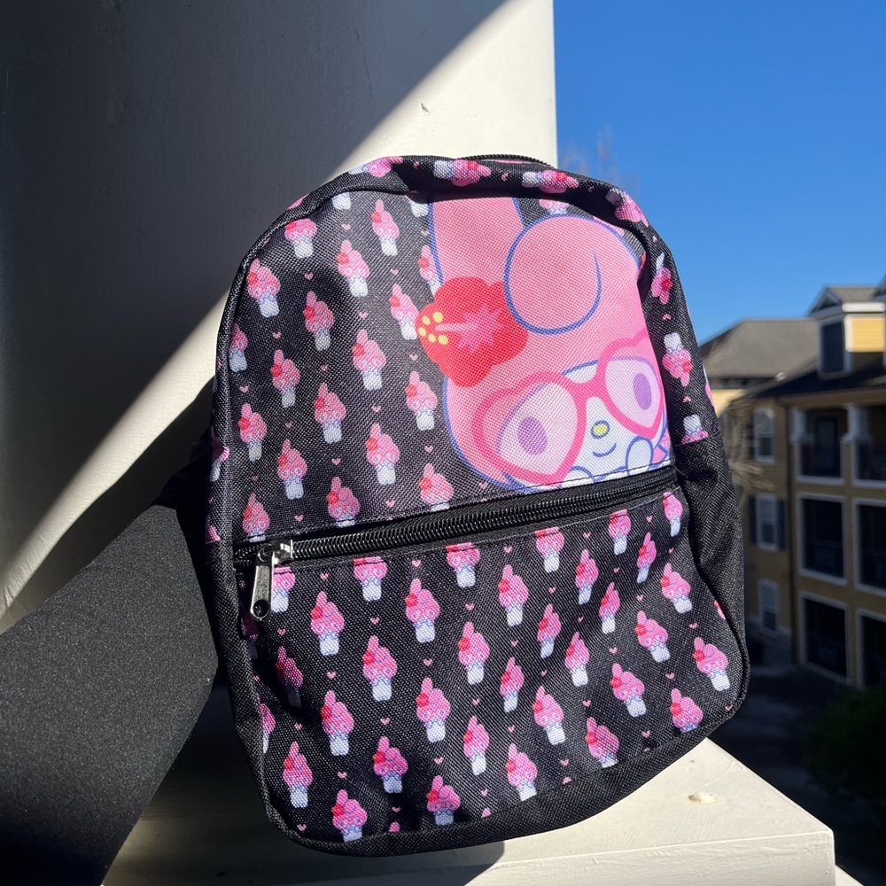 Hello Kitty Sanrio - Pink & Black mini backpack w/ all over print